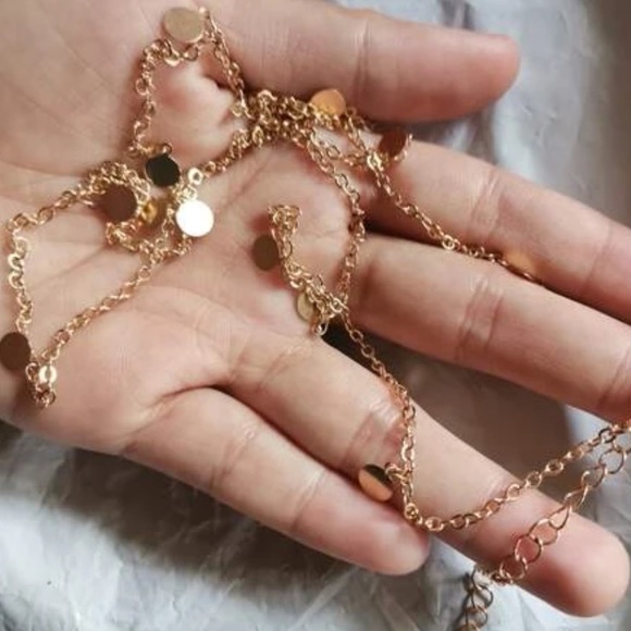 New Gold Flat Disc Decorated Waist Belly Chain - Picture 4 of 16